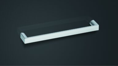 Design-Bügelgriff Ansbach Zamak verchromt matt - 40 mm lang  vor weißem Hintergrund