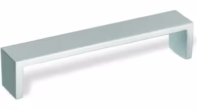 Design-Bügelgriff Erkelenz Zamak verchromt matt - 168 mm lang  vor weißem Hintergrund