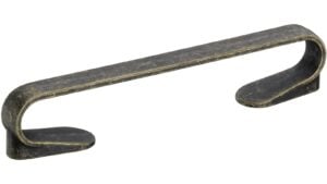 Design-Bügelgriff Helmstedt Zamak messing brüniert - 175 mm lang  vor weißem Hintergrund