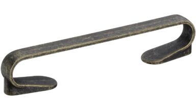 Design-Bügelgriff Helmstedt Zamak messing brüniert - 175 mm lang vor weißem Hintergrund