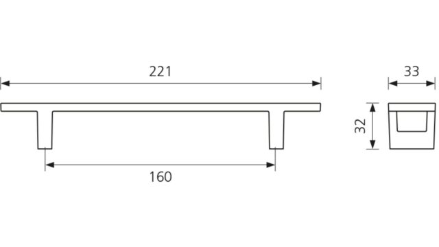 Design-Bügelgriff Sonneberg Zamak weiß - 221 mm lang  vor weißem Hintergrund