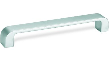 Design-Bügelgriff Voerde Zamak verchromt matt - 208 mm lang  vor weißem Hintergrund