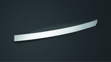 Design-Segmentbogengriff Bad-Mergentheim Zamak verchromt matt - 202 mm lang  vor weißem Hintergrund