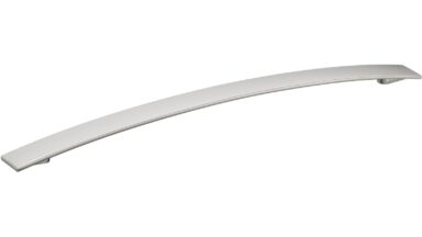 Design-Segmentbogengriff Bad-Mergentheim Zamak edelstahlfinish - 380 mm lang vor weißem Hintergrund