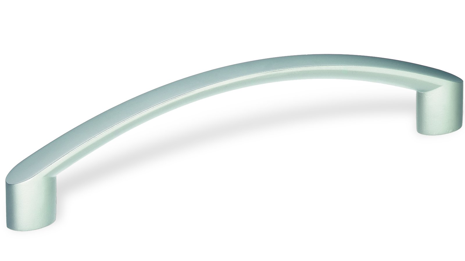 Design-Segmentbogengriff Frankenthal Zamak verchromt matt - 139 mm lang  vor weißem Hintergrund