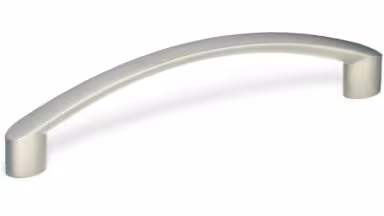 Design-Segmentbogengriff Frankenthal Zamak vernickelt matt - 139 mm lang  vor weißem Hintergrund