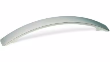Design-Segmentbogengriff Schwerin Zamak edelstahlfinish - 160 mm lang  vor weißem Hintergrund