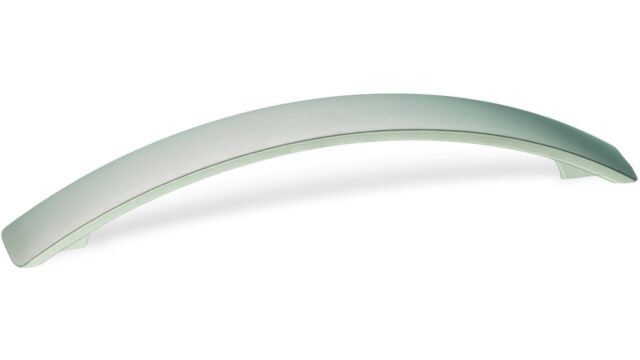Design-Segmentbogengriff Schwerin Zamak edelstahlfinish - 160 mm lang  vor weißem Hintergrund