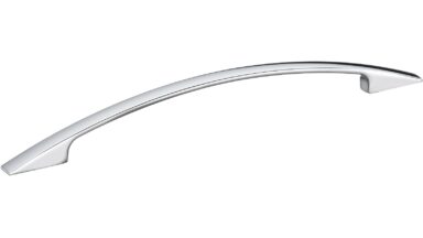 Design-Segmentbogengriff Starnberg Zamak verchromt poliert - 253 mm lang vor weißem Hintergrund