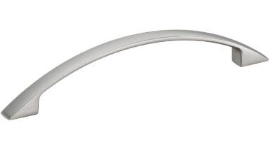Design-Segmentbogengriff Starnberg Zamak edelstahlfinish - 156 mm lang vor weißem Hintergrund