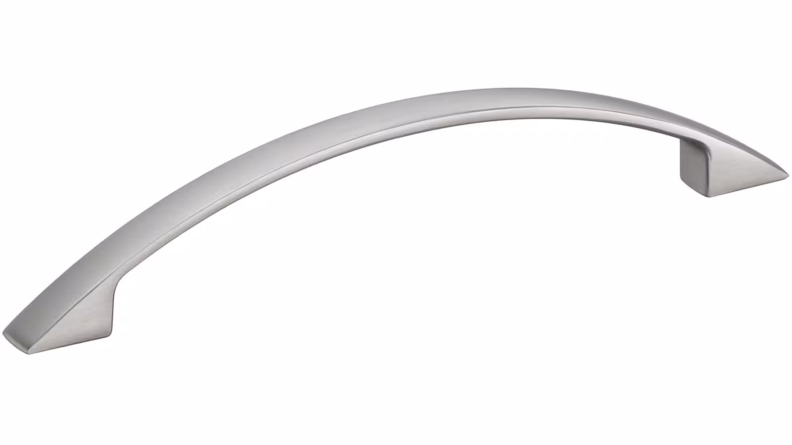 Design-Segmentbogengriff Starnberg Zamak edelstahlfinish - 156 mm lang vor weißem Hintergrund