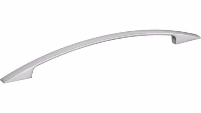 Design-Segmentbogengriff Starnberg Zamak edelstahlfinish - 253 mm lang  vor weißem Hintergrund