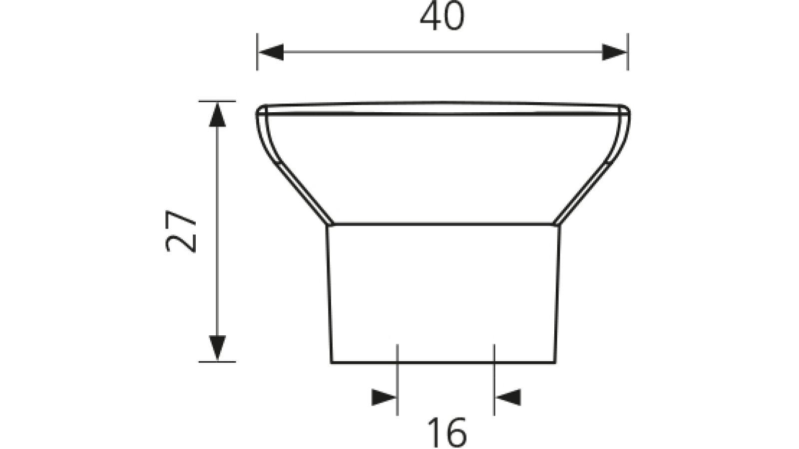 Designgriff-Wetzlar-chrom-Zinkdruckguss-laenge-40-SW-210130-technische-zeichnung Designgriff Wetzlar Zamak verchromt poliert - 40 mm lang vor weißem Hintergrund