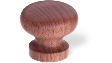 Designknopf Eppstein Buche roh geschliffen - 40 mm lang vor weißem Hintergrund