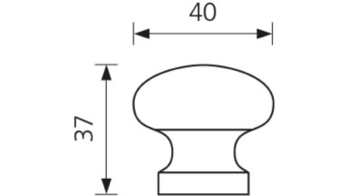 Designknopf Eppstein Buche roh geschliffen - 40 mm lang  vor weißem Hintergrund
