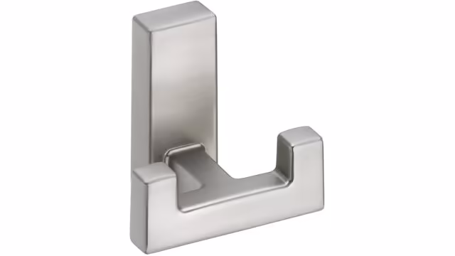 Garderobenhaken Bad-Kissingen Zamak edelstahlfinish - 50 mm lang vor weißem Hintergrund