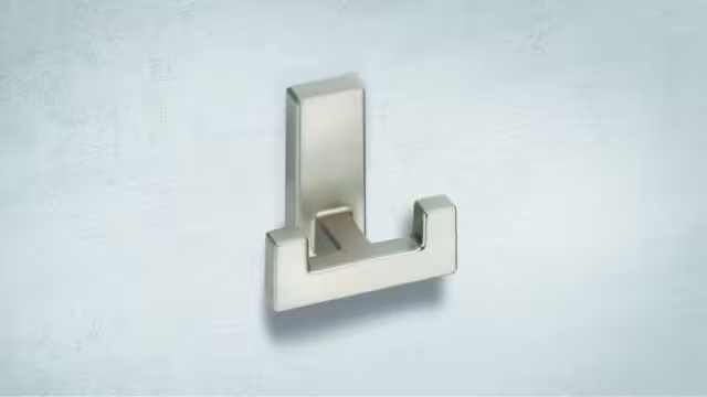 Garderobenhaken Bad-Kissingen Zamak edelstahlfinish - 50 mm lang  vor weißem Hintergrund