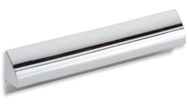 Griffleiste Eppingen Zinkdruckguß - chrom glänzend - 175 mm lang vor weißem Hintergrund