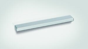 Griffleiste Wetter Zamak verchromt matt - 140 mm lang  vor weißem Hintergrund
