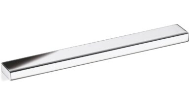 Griffleiste Wetter Zamak verchromt poliert - 74 mm lang vor weißem Hintergrund