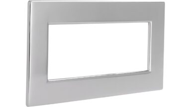 Griffleiste Witzenhausen Zinkdruckguß - chrom glänzend - 140 mm lang vor weißem Hintergrund