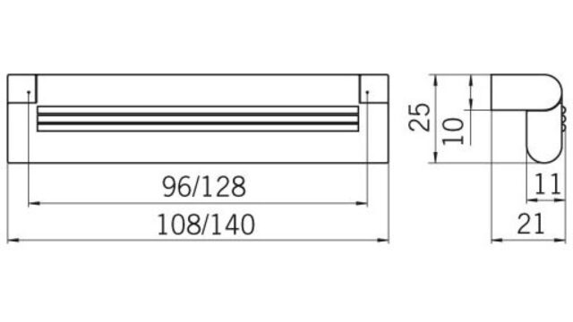 Klappgriff Eshwege Zinkdruckguß - chrom glänzend - 108 mm lang  vor weißem Hintergrund