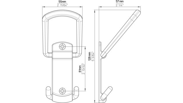 Haken Pfullingen Zinkspritzguss galvanisiert - messing antik - 127 mm lang  vor weißem Hintergrund