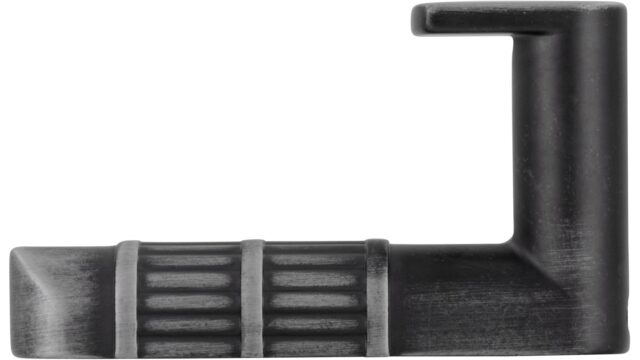 Haken Stroh-Hook Druckguss eisenfarbig gebürstet matt - 80 mm lang  vor weißem Hintergrund