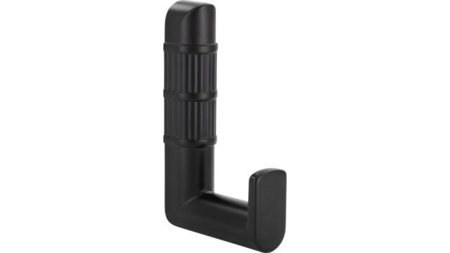 Haken Stroh-Hook Druckguss schwarz matt pulverbeschichtet - 80 mm lang  vor weißem Hintergrund