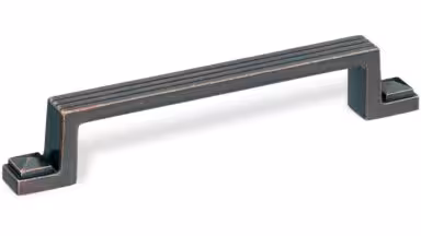 Landhausgriff Riesa Zamak messing brüniert - 163 mm lang  vor weißem Hintergrund