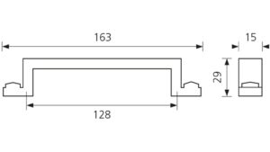 Landhausgriff Riesa Zamak messing brüniert - 163 mm lang  vor weißem Hintergrund