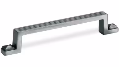 Landhausgriff Riesa Zamak zinn antik - 163 mm lang  vor weißem Hintergrund