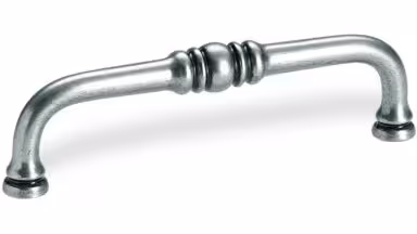Landhausgriff Waltrop Zamak zinn antik - 106 mm lang  vor weißem Hintergrund