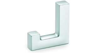 Mantelhaken Mühlheim Zamak verchromt matt - 42 mm lang  vor weißem Hintergrund