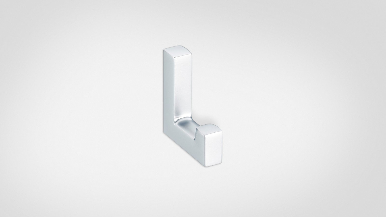 Mantelhaken Mühlheim Zamak verchromt matt - 42 mm lang  vor weißem Hintergrund