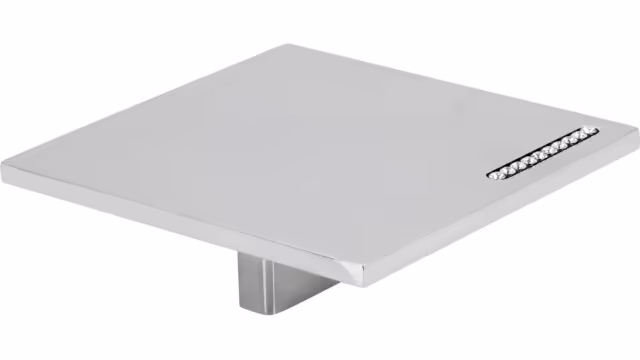 Griff Großostheim Zinkdruckguß - chrom glänzend, Swarovski® - kristalle - 80 mm lang  vor weißem Hintergrund
