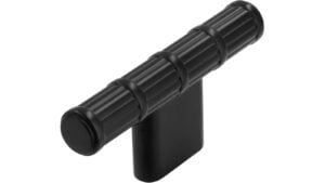 Griff Stroh-Mini Druckguss schwarz matt pulverbeschichtet - 69 mm lang  vor weißem Hintergrund