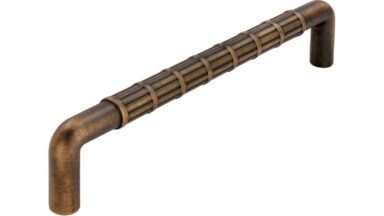 Griff Stroh Druckguss messing schwarz gebürstet - 171 mm lang  vor weißem Hintergrund