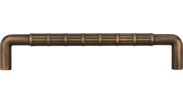 Griff Stroh Druckguss messing schwarz gebürstet - 171 mm lang  vor weißem Hintergrund