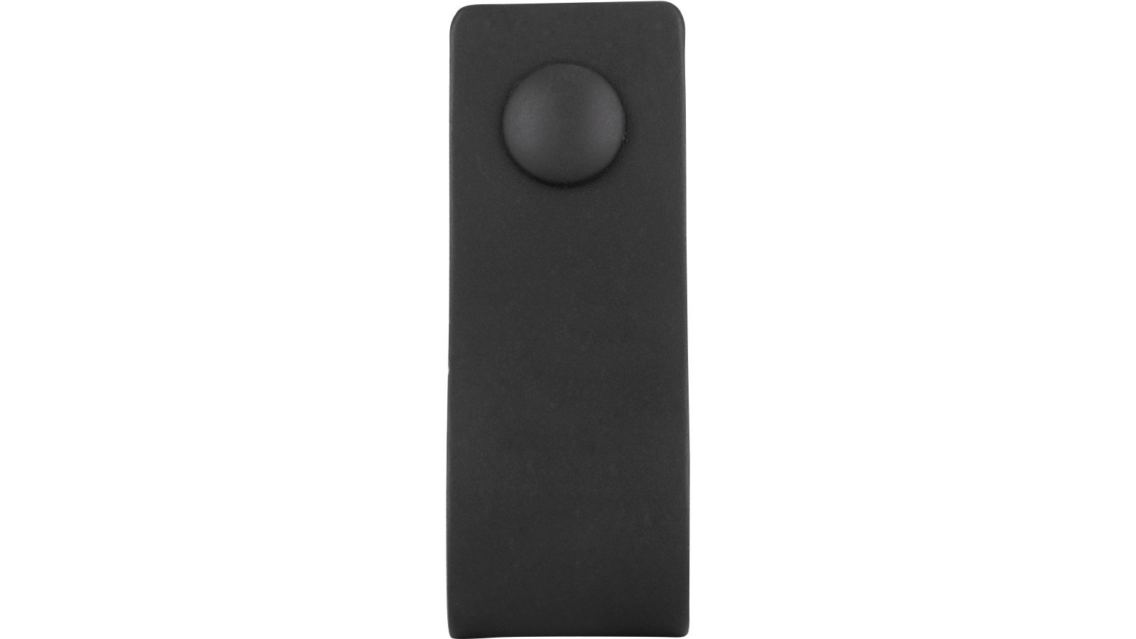 Knopf Maxhütte-Haidhof Druckguss schwarz Leder - 74 mm lang  vor weißem Hintergrund