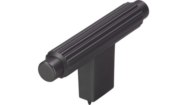 Knopf Mini-Stripes-Massiv Druckguss anthrazit matt - 70 mm lang vor weißem Hintergrund