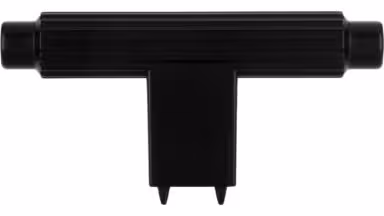 Knopf Mini-Stripes-Massiv Druckguss schwarz matt pulverbeschichtet - 70 mm lang  vor weißem Hintergrund