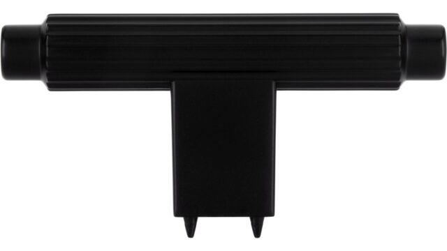 Knopf Mini-Stripes-Massiv Druckguss schwarz matt pulverbeschichtet - 70 mm lang  vor weißem Hintergrund