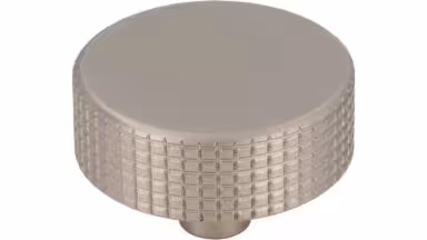 Knopf Steinau Druckguss edelstahleffekt - 38 mm lang  vor weißem Hintergrund