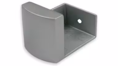 Knopf Vellmar Zinkdruckguß pulverbeschichtet - alufarbig - 34 mm lang vor weißem Hintergrund