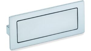 Muschelgriff Hennigsdorf Zamak verchromt matt - 140 mm lang  vor weißem Hintergrund