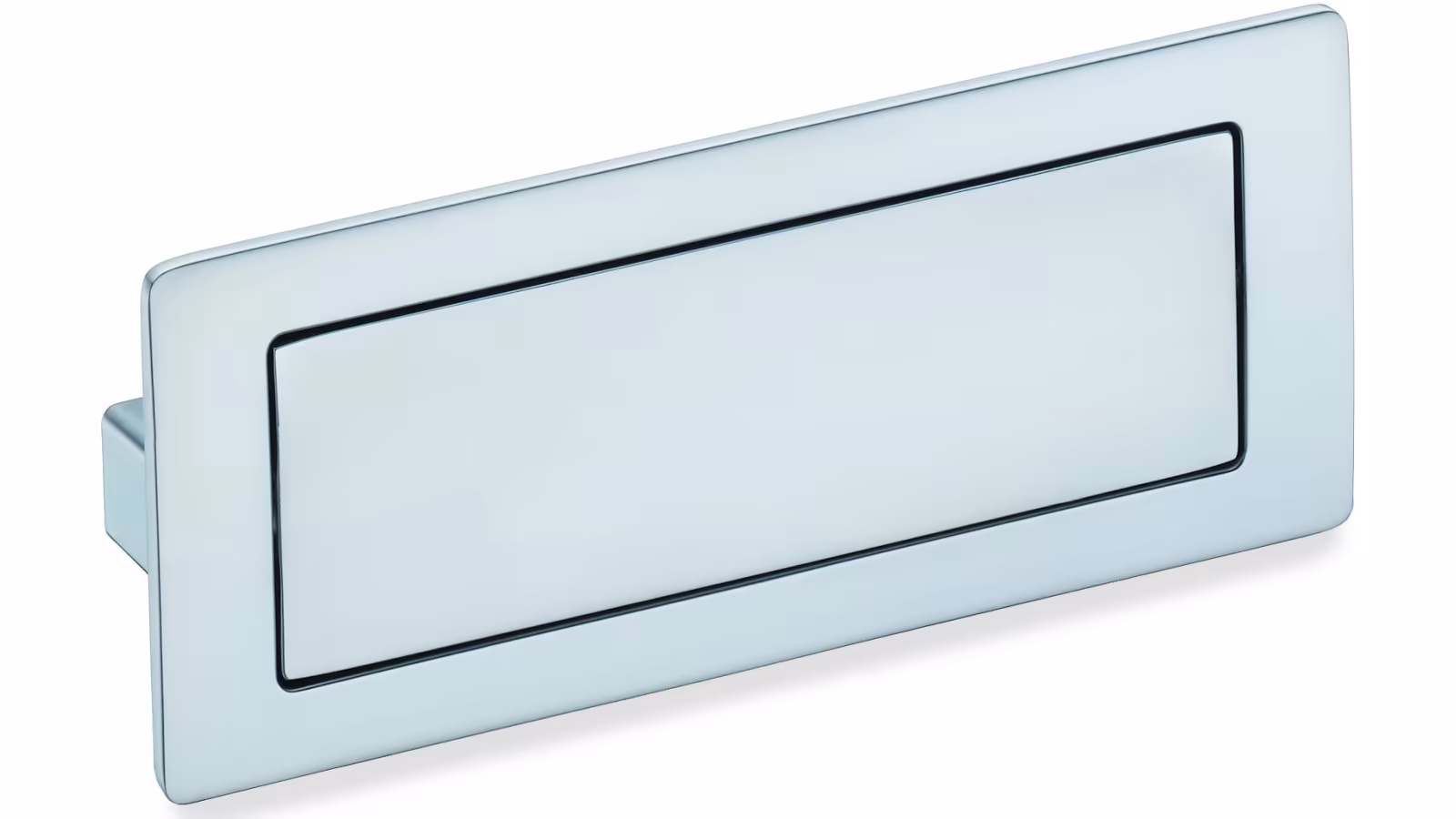 Muschelgriff Hennigsdorf Zamak verchromt matt - 140 mm lang  vor weißem Hintergrund