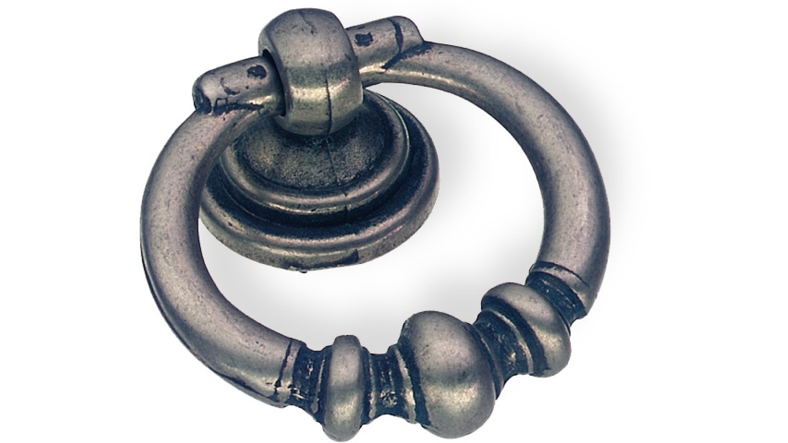 Ringgriff Trier Zamak zinn antik - 47 mm lang  vor weißem Hintergrund
