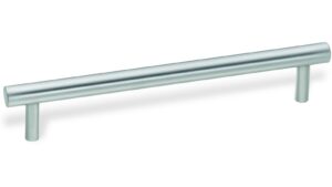 Stangengriff Burscheid Stahl verchromt matt - 328 mm lang  vor weißem Hintergrund