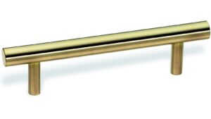 Stangengriff Burscheid Stahl vergoldet poliert - 392 mm lang  vor weißem Hintergrund